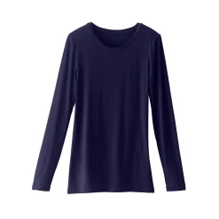 Effen T-shirt met ronde hals, in stretchstof