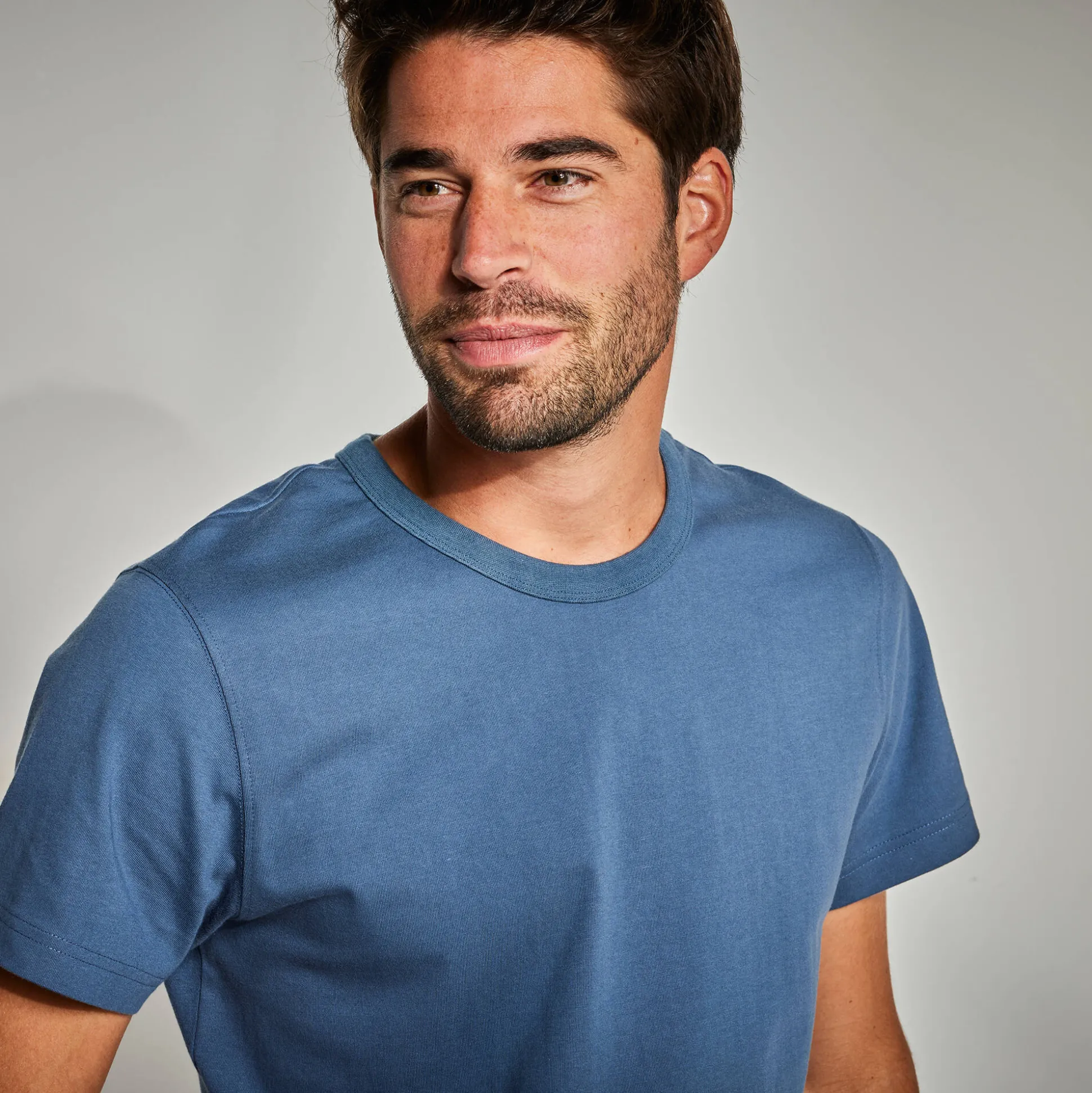 Effen T-shirt met ronde hals en korte mouwen - biologisch katoen