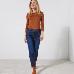 Effen T-shirt met ronde hals, in stretchstof