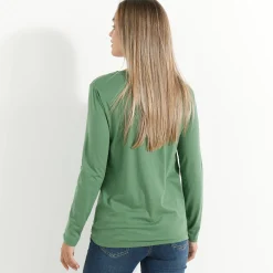 Effen T-shirt met ronde hals en lange mouwen