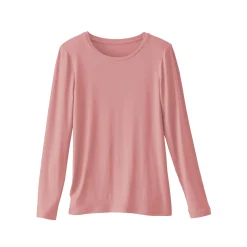 Effen T-shirt met ronde hals, in stretchstof