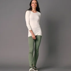 Effen T-shirt met ronde hals, in stretchstof