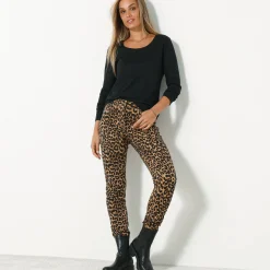Effen T-shirt met ronde hals en lange mouwen