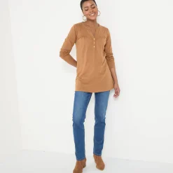 Effen tuniek met knoopkraag