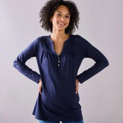 Effen tuniek met knoopkraag