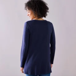 Effen tuniek met knoopkraag