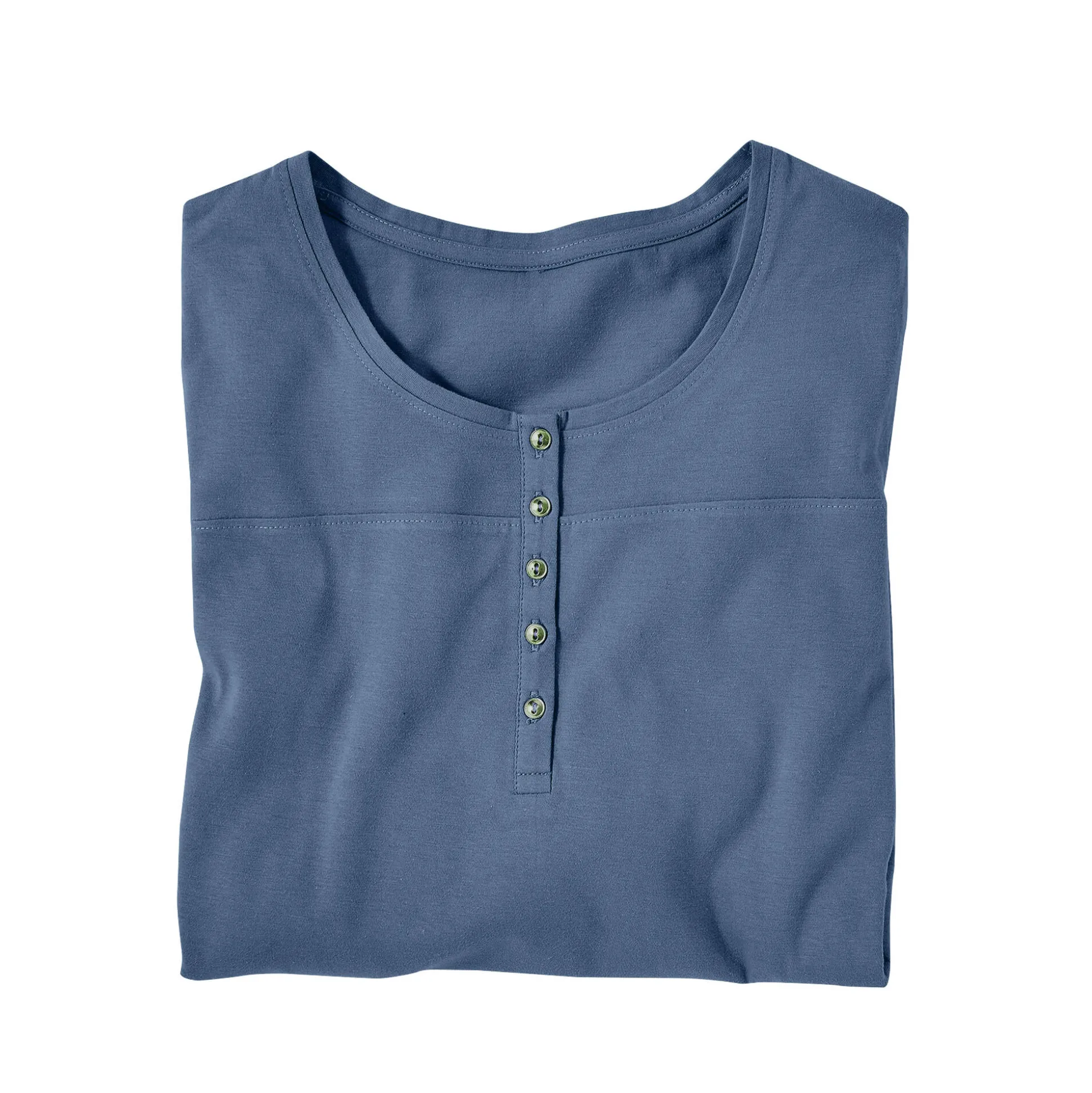 Effen tuniek met Tunesische hals en lange mouwen