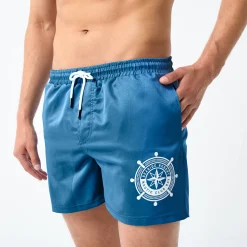 Effen zwemshorty met contrasterend motief