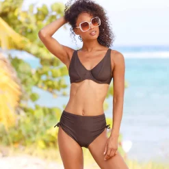 Effen zwemslip Solaro, met hoge taille