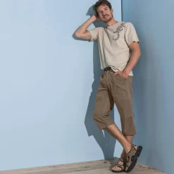 Elastische 3/4-broek + bijpassende ceintuur