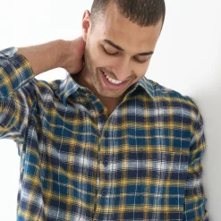Extralang geruit hemd in flanel
