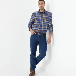 Extralang geruit hemd in flanel
