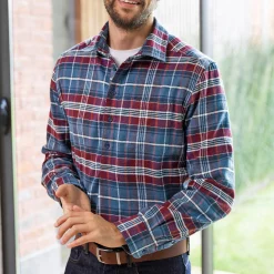 Extralang geruit hemd in flanel
