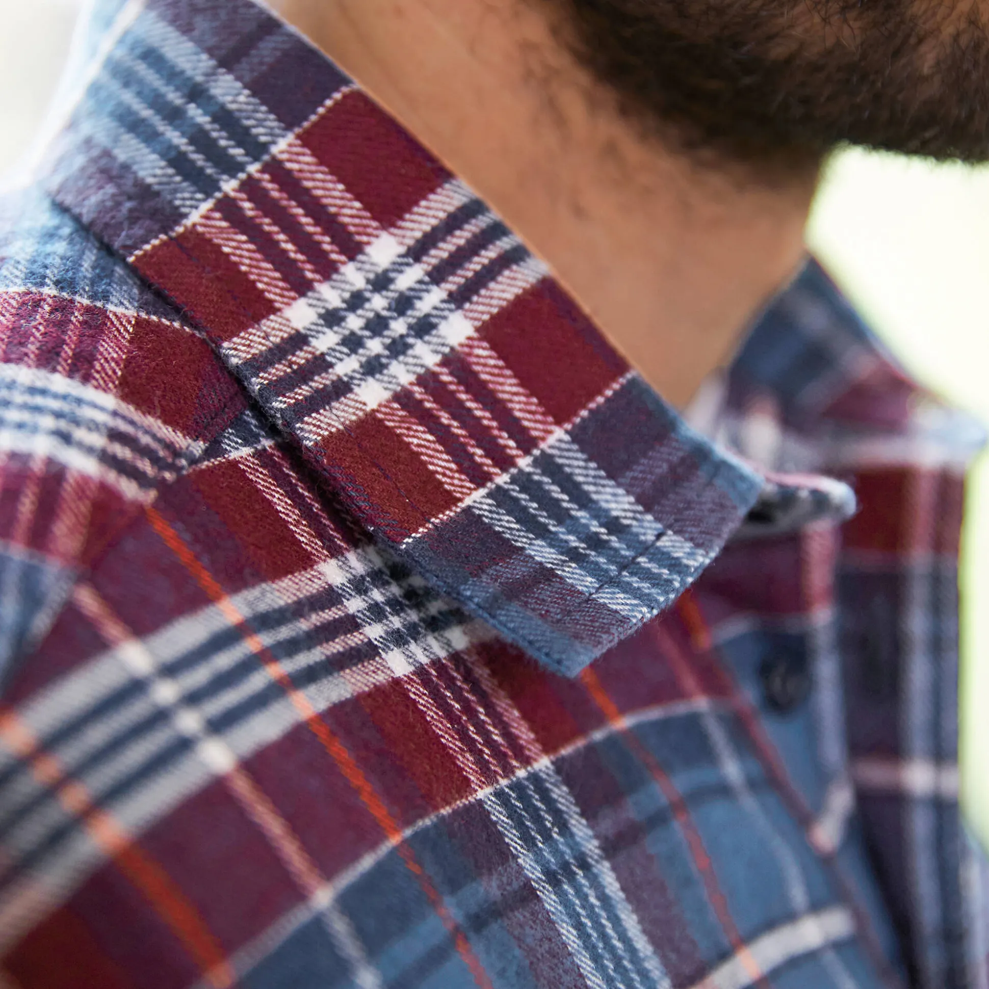 Extralang geruit hemd in flanel