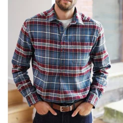 Extralang geruit hemd in flanel