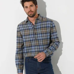Extralang geruit hemd in flanel