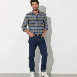 Extralang geruit hemd in flanel