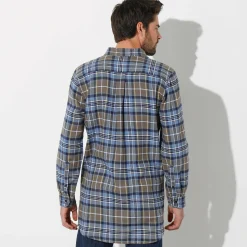 Extralang geruit hemd in flanel