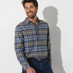 Extralang geruit hemd in flanel