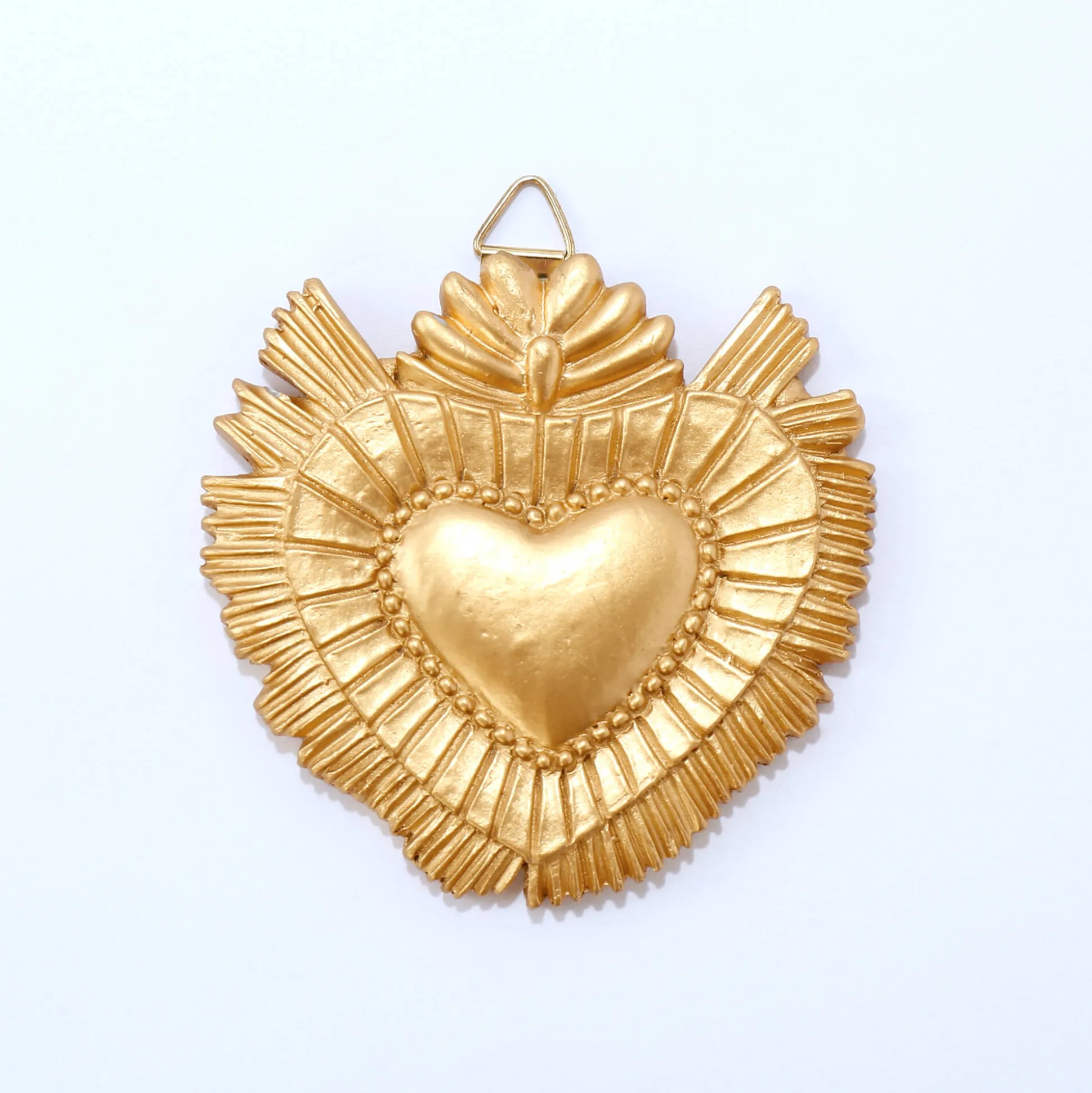 Ex-voto decoratie, goudkleurig polyhars - set van 3