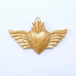 Ex-voto decoratie, goudkleurig polyhars - set van 3