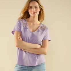 Fantasie T-shirt met macramé