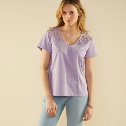 Fantasie T-shirt met macramé