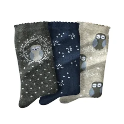 Fantasiesokken met "uil" motieven - set van 3 paar