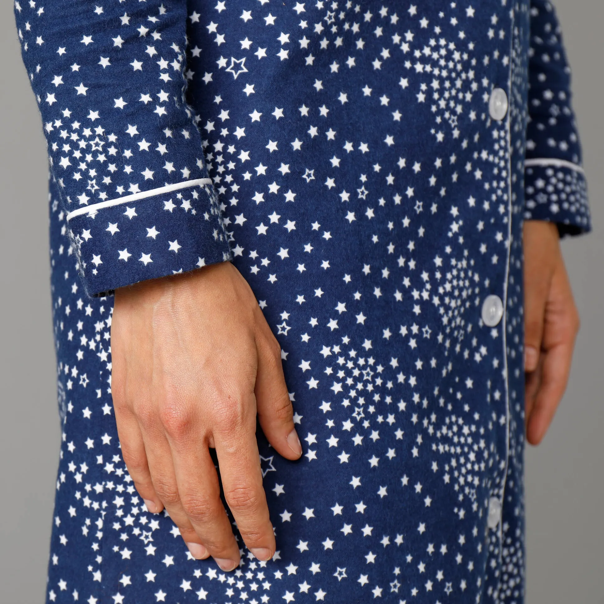 Flanellen nachthemd in liketmodel met sterrenprint