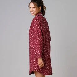 Flanellen nachthemd in liketmodel met hartjesprint