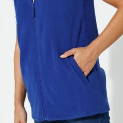 Fleece jasje met rits, zonder mouwen