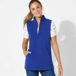 Fleece jasje met rits, zonder mouwen