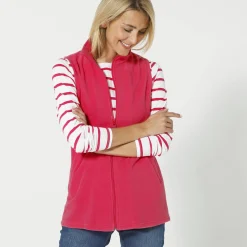 Fleece jasje met rits, zonder mouwen