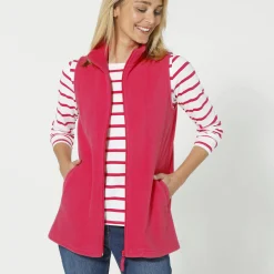 Fleece jasje met rits, zonder mouwen