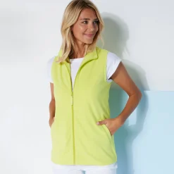 Fleece jasje met rits, zonder mouwen