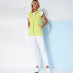 Fleece jasje met rits, zonder mouwen