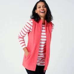 Fleece jasje met rits, zonder mouwen