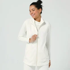 Fleece jasje met rits, zonder mouwen
