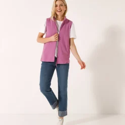 Fleece jasje met rits, zonder mouwen
