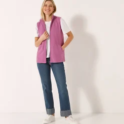 Fleece jasje met rits, zonder mouwen