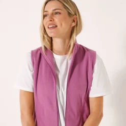Fleece jasje met rits, zonder mouwen