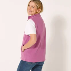 Fleece jasje met rits, zonder mouwen