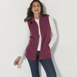 Fleece jasje met rits, zonder mouwen