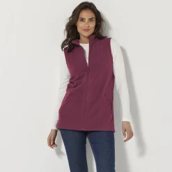 Fleece jasje met rits, zonder mouwen