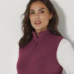 Fleece jasje met rits, zonder mouwen