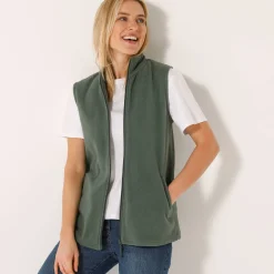 Fleece jasje met rits, zonder mouwen
