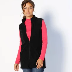 Fleece jasje met rits, zonder mouwen