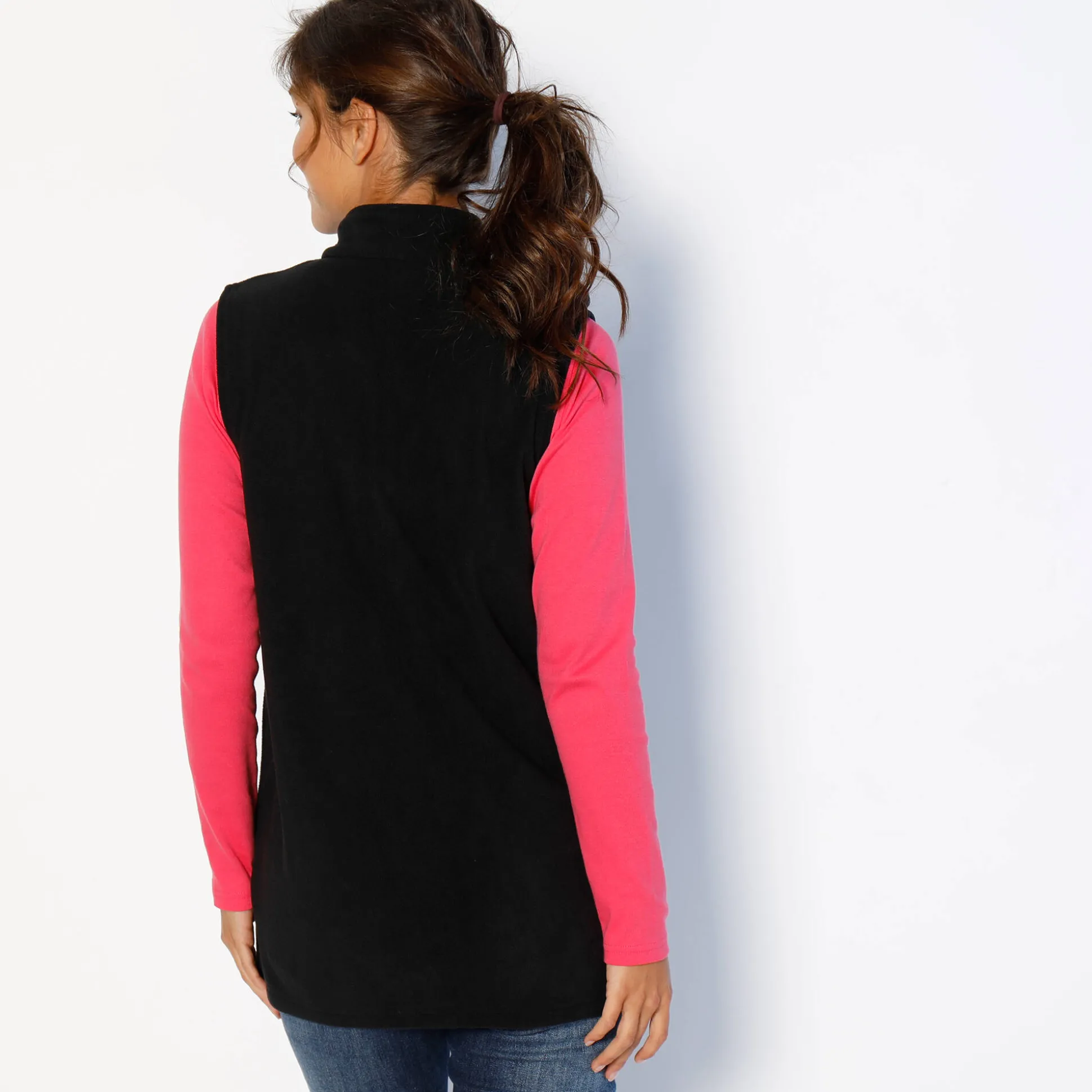 Fleece jasje met rits, zonder mouwen