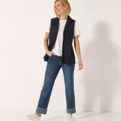 Fleece jasje met rits, zonder mouwen