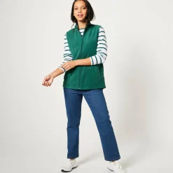 Fleece jasje met rits, zonder mouwen